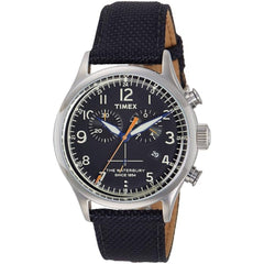 Timex Men's Watch - Waterbury Quartz Chronograph Black Dial Fabric Strap | TW2R38200VQ
