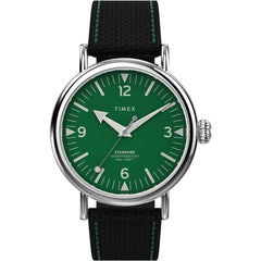 Timex Men's Watch - Standard Quartz Green Dial Black Fabric Strap | TW2V44200VQ