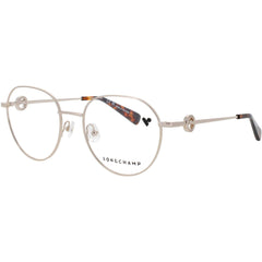 Longchamp Women's Eyeglasses - Deep Gold Metal Oval Full Rim Frame | LO2165-N-710-52