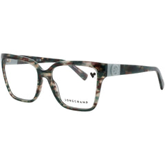 Longchamp Women's Eyeglasses - Dark Camo Acetate Square Shape Frame | LO2754-N-306-53