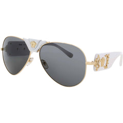 Versace Men's Sunglasses - Gold Metal/Acetate Aviator Shape Frame | 0VE2150Q-13418762