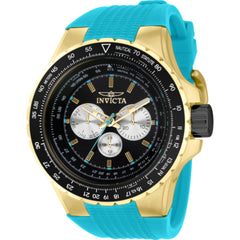 Invicta Men's Watch - Aviator Chronograph Black and Silver Dial Rubber Strap | 39316