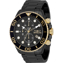 Invicta Men's Watch - Pro Diver Chronograph Black Stainless Steel Bracelet | 50222