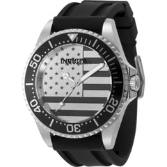 Invicta Men's Watch - Pro Diver Quartz Silver and Black Dial Silicone Strap | 50418