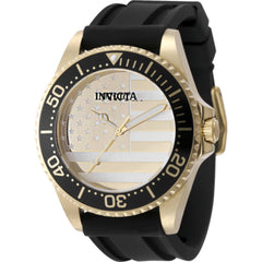 Invicta Men's Watch - Pro Diver Quartz Gold and Silver Dial Silicone Strap | 50419