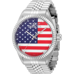 Invicta Men's Watch - Specialty Quartz Red/White/Blue Dial Silver Bracelet | 50420