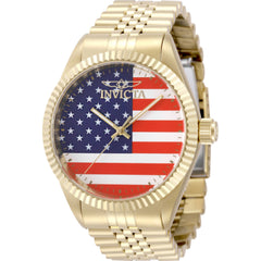 Invicta Men's Watch - Specialty Red/White/Blue Dial Yellow Gold Steel Bracelet | 50422