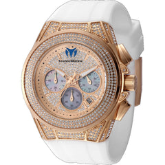 Technomarine Women's Watch - Cruise Diva Pave Chronograph White Strap | TM-125033