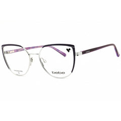 Bebe Women's Eyeglasses - Silver Metal Cat Eye Shape Full Rim Frame | BB5219 040