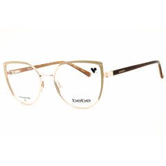 Bebe Women's Eyeglasses - Gold Metal Cat Eye Shape Full Rim Frame | BB5219 710