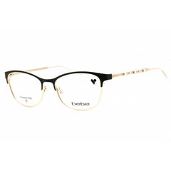 Bebe Women's Eyeglasses - Jet Black/Gold Metal Oval Shape Full Rim Frame | BB5226 001