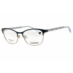 Bebe Women's Eyeglasses - Navy/Silver Metal Oval Shape Full Rim Frame | BB5226 404