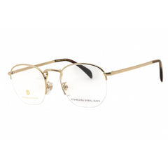 David Beckham Men's Eyeglasses - Gold/Brown Round Half Rim Frame | DB 1087 03CE 00