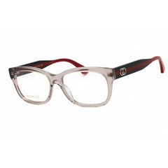 Gucci Women's Eyeglasses - Shiny Transparent Taupe/Red/Black Frame | GG0278ON 014