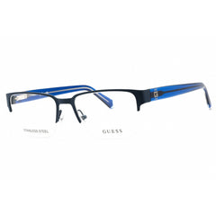 Guess Men's Eyeglasses - Matte Blue Rectangular Half Rim Frame, 53mm | GU50095 091