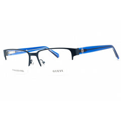 Guess Men's Eyeglasses - Matte Blue Rectangular Half Rim Frame, 55mm | GU50095 091