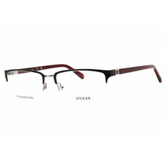 Guess Men's Eyeglasses - Matte Black/Brown Rectangular Half Rim Frame | GU50191 002