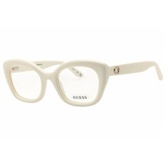 Guess Women's Eyeglasses - White Acetate Cat Eye Shape Full Rim Frame | GU50225 021