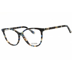 Guess Women's Eyeglasses - Blue Havana Plastic Cat Eye Full Rim Frame | GU50311 092