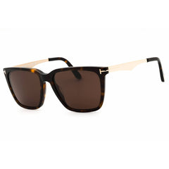 Tom Ford Men's Sunglasses - Dark Havana/Beige Rectangular Frame, 56mm | FT0862 52E