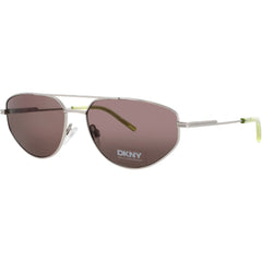 DKNY Women's Sunglasses - Satin Silver/Kiwi Geometric Full Rim Frame | DK117S 045