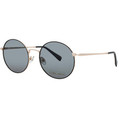ELTON JOHN Unisex Sunglasses - Black/Gold Metal Round Half Rim Frame | MALIBU 2 SGDBK