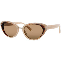 ELTON JOHN Women's Sunglasses - Beige/Stone Cat Eye Half Rim Frame | MATINEE 1 BGETR