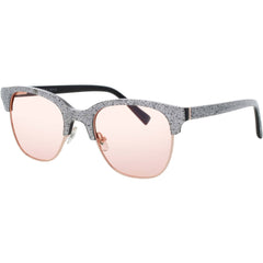 ELTON JOHN Women's Sunglasses - Silver Glitter Round Full Rim Frame | BEEHIVE 2 GLDGL