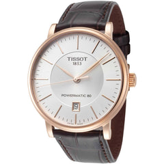Tissot Men's Watch - Carson Powermatic 80 Silver Tone Dial Strap | T1224073603100