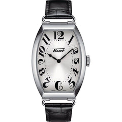 Tissot Men's Watch - Heritage Porto Silver Tone Dial Leather Strap | T1285091603200