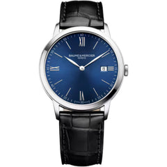 Baume & Mercier Men's Watch - Classima Quartz Blue Dial Leather Strap Date | M0A10324