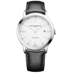 Baume & Mercier Men's Watch - Classima Automatic White Dial Leather Strap | M0A10332