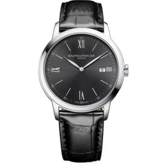 Baume & Mercier Men's Watch - Classima Quartz Black Dial Leather Strap | M0A10416