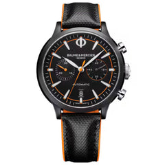 Baume & Mercier Men's Watch - Capeland Automatic Black Dial Leather Strap | M0A10452