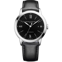 Baume & Mercier Men's Watch - Classima Automatic Black Dial Leather Strap | M0A10453