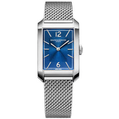 Baume & Mercier Men's Watch - Hampton Quartz Blue Dial Silver Bracelet | M0A10671