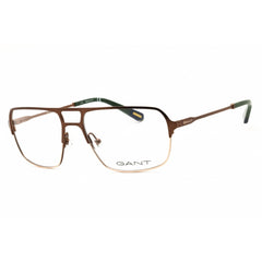 Gant Men's Eyeglasses - Matte Light Brown Metal Oval Shape Full Rim Frame | GA3126 046