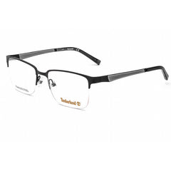Timberland Men's Eyeglasses - Matte Black Rectangular Half Rim Frame | TB1564 002