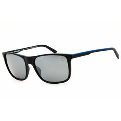Timberland Men's Sunglasses - Matte Black Rectangular Full Rim Frame | TB9195 02D