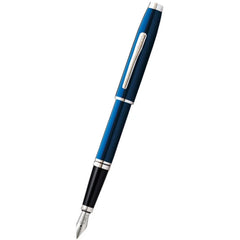 Cross AT0666-9FS Coventry Blue Lacquer Fine Nib Fountain Pen Black Ink