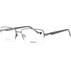 Flexon Unisex Eyeglasses - Matte Moss Metal Rectangular Half Rim Frame | H6084 314