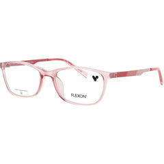 Flexon Kid's Eyeglasses Frame - Rectangular Shape Pink Plastic Full Rim | J4021 N 650