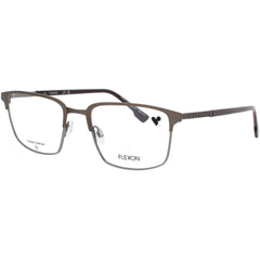 Flexon Men's Frame - Rectangular Shape Matte Gunmetal Metal Full Rim | E1128 N 072
