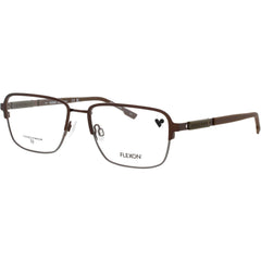 Flexon Men's Eyeglasses Frame - Rectangular Matte Coffee Metal Full Rim | E1155 206
