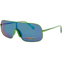 Polaroid Unisex Sunglasses - Green Metal Wraparound Full Rim Frame | PLD-6222/S 1ED