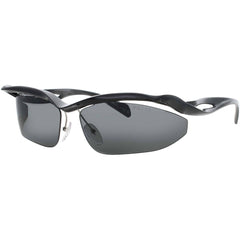 Prada Women's Sunglasses - Shiny Black Rectangular Rimless Frame | PR A25S 1AB5S0