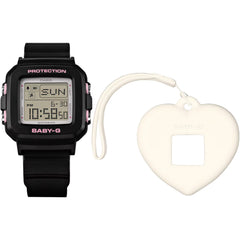 Casio Baby-G Plus BGD-10KH-1 Black Digital Watch for Women, Heart Holder, 100M WR