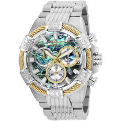 Invicta Bolt 26539 Men's Stainless Steel Quartz Watch, Abalone Dial, 51mm