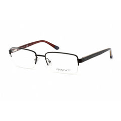Gant Men's Designer Eyeglasses - Rectangular Matte Black Metal Half Rim | GA3149 002