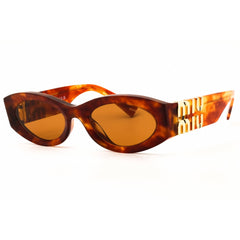 Miu Miu Women's Sunglasses - Havana Acetate Oval Full Rim Frame | 0MU 11WS 4BW2Z1